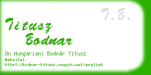 titusz bodnar business card